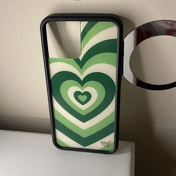 Wild flower shades of green heart iPhone 12 Pro Max case.